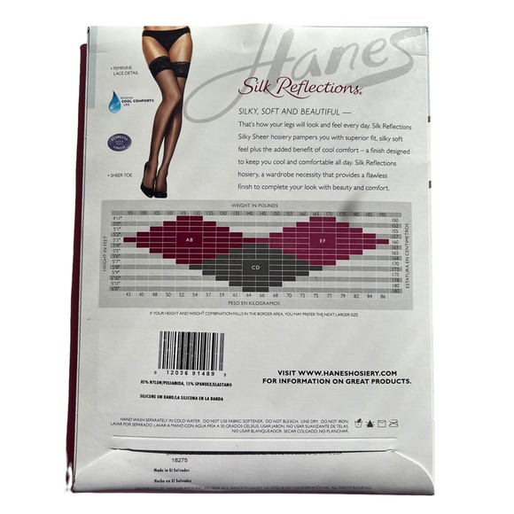 Silky Reflections Lace Top Thigh Highs Hosiery Cool Comfort AB Barely There - Picture 2 of 8
